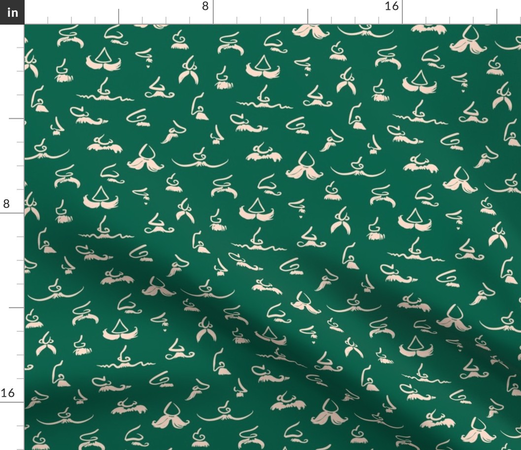 Noses and mustaches (on dark green)