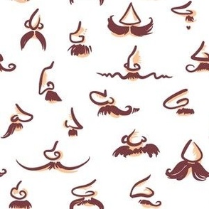 Noses and mustaches (white and brown)