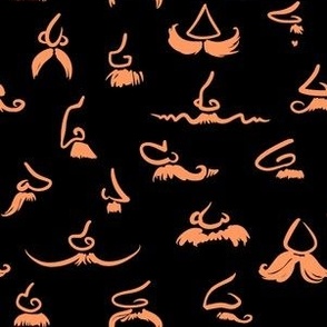Noses and mustaches (black and coral)