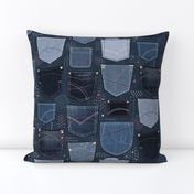 Denim Sashiko Jeans Pockets