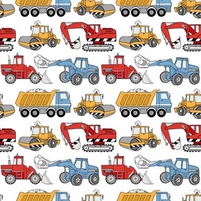 Tiny Scale / Construction Trucks / White Background
