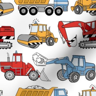 Small Scale / Construction Trucks / White Background