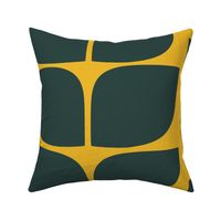 Mod Art Leaves V1: Contemporary Geometric Palm Springs Desert Jumbo Abstract Leaf Shapes in Green and Yellow - Large