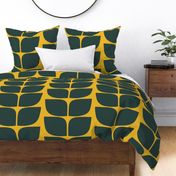 Mod Art Leaves V1: Contemporary Geometric Palm Springs Desert Jumbo Abstract Leaf Shapes in Green and Yellow - Large