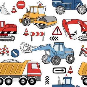 Small Scale / Construction Trucks / White Background