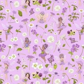 small scale purple Fairy floral purple