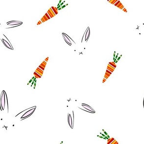 Cute rabbit,Easter,carrots pattern 