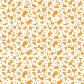 Geometric Confettis - Mustard & White