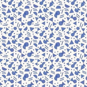 Geometric Confettis - Blue & White