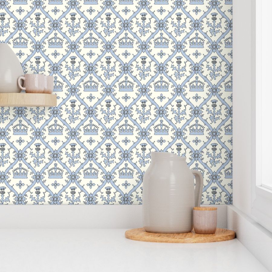 William Morris Balmoral Vanilla Wallpaper | Spoonflower