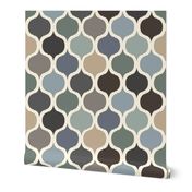 Moroccan Tile Print - Blue/Grey/Green