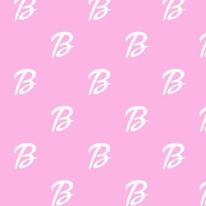 White Letter B on Pink