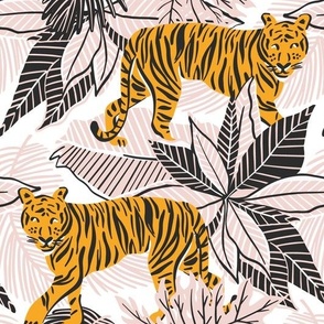 Tigers orange and pink jungle