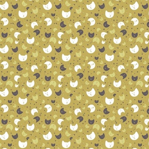 Cat heads on gold background_SMALL