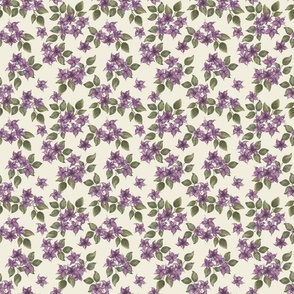 Watercolor Violets (Cream)