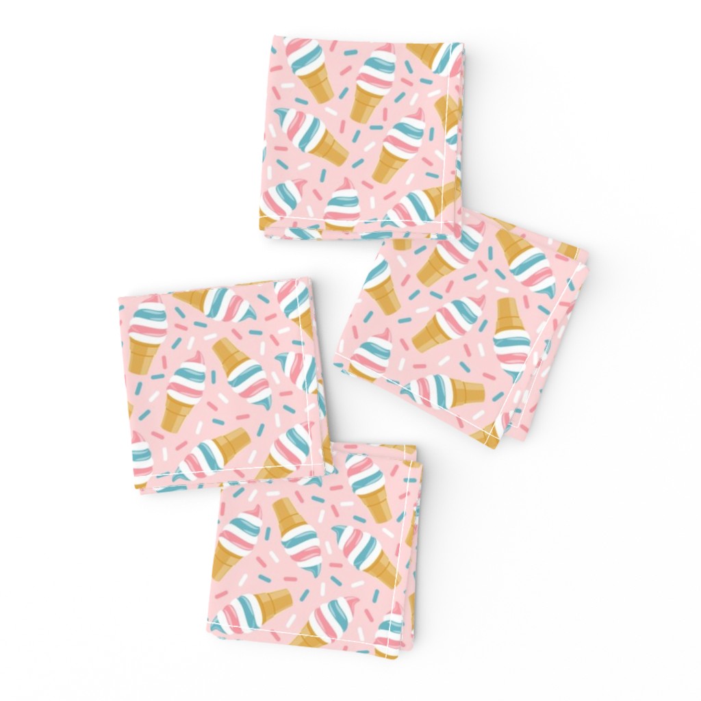 Summer Swirl Cones - soft serve icecream - Stars and Stripes (pink) - LAD22