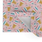 Summer Swirl Cones - soft serve icecream - Stars and Stripes (pink) - LAD22