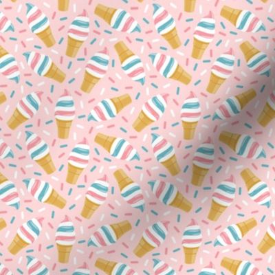 (small scale) Summer Swirl Cones - soft serve icecream - Stars and Stripes (pink) - LAD22