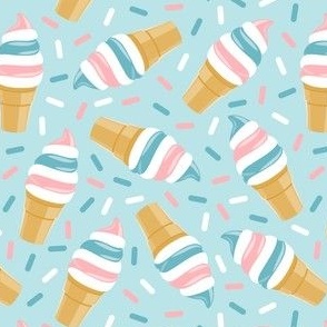 Summer Swirl Cones - soft serve icecream - Stars and Stripes (blue) - LAD22