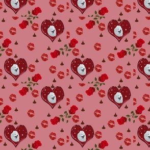 Samoyed Valentine's Day Pattern