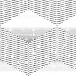 (small scale) Emile hexagon stripes - geometric home decor -  b&w - LAD22