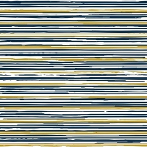 Textured Navy, Gold and White Stripes - small scale