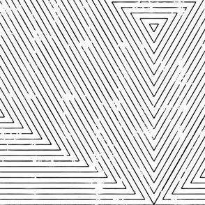 Emile hexagon stripes - geometric home decor -  b&w - LAD22