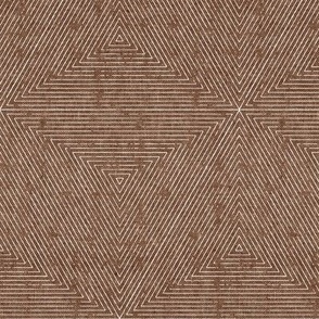 (small scale) Emile hexagon stripes - geometric home decor -  brown - LAD22