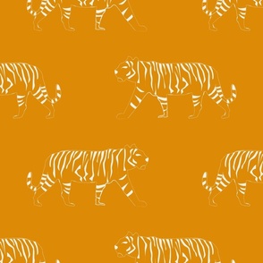  White Tigers on orange-xl
