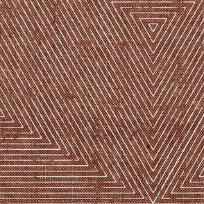 Emile hexagon stripes - geometric home decor -  rust  - LAD22