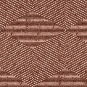 (small scale) Emile hexagon stripes - geometric home decor -  rust  - LAD22