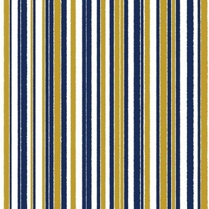 Navy, Gold, and White Stripes - small scale - vertical