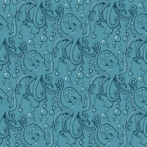 Small Royal Octopus, Turquoise by Brittanylane