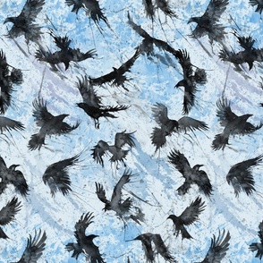crows on a blue sky size S