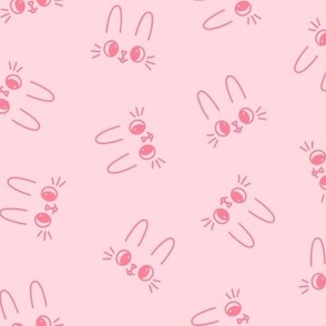 cute bunnies - pink - spring easter rabbit - LAD22