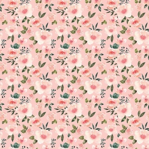Pink Vintage Spring Floral 6x6