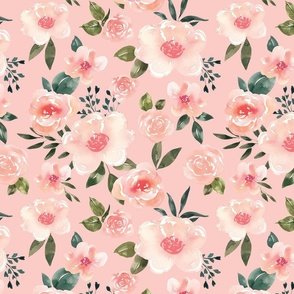 Pink Vintage Spring Floral 12x12