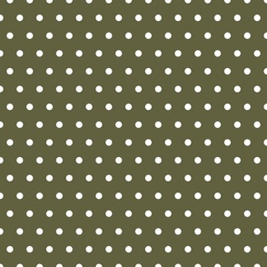 Vintage Spring Forest Green Polka Dot 12x12