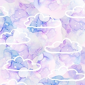 delicate dreamy clouds abstract alcohol ink