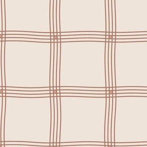 Ripple Plaid: Copper & Linen Irregular Plaid 