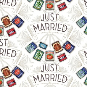 Just Married Vintage Cans