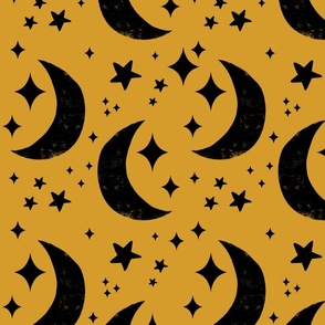 Moon and Stars Yellow - Jumbo