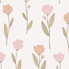 Flower Flow / pastel pink  and peach