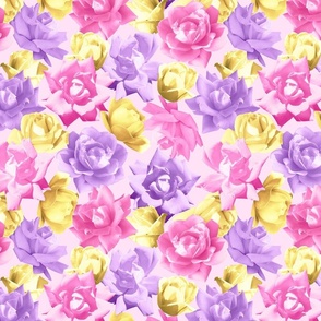 Yellow Purple Pink Roses 24