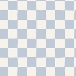 Small // Retro Checker Checkerboard in Plain Light Blue