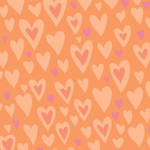 Sweet Hearts - Rainbow Tangerine Sherbet { large scale }