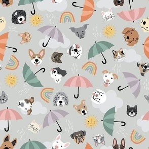 Raining Cats and Dogs - Gray, Medium Scale
