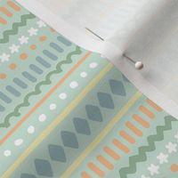 Spring Doodle Stripe - Mint, Medium Scale