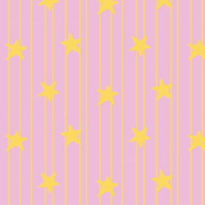 Gold stars and stripes - soft pink