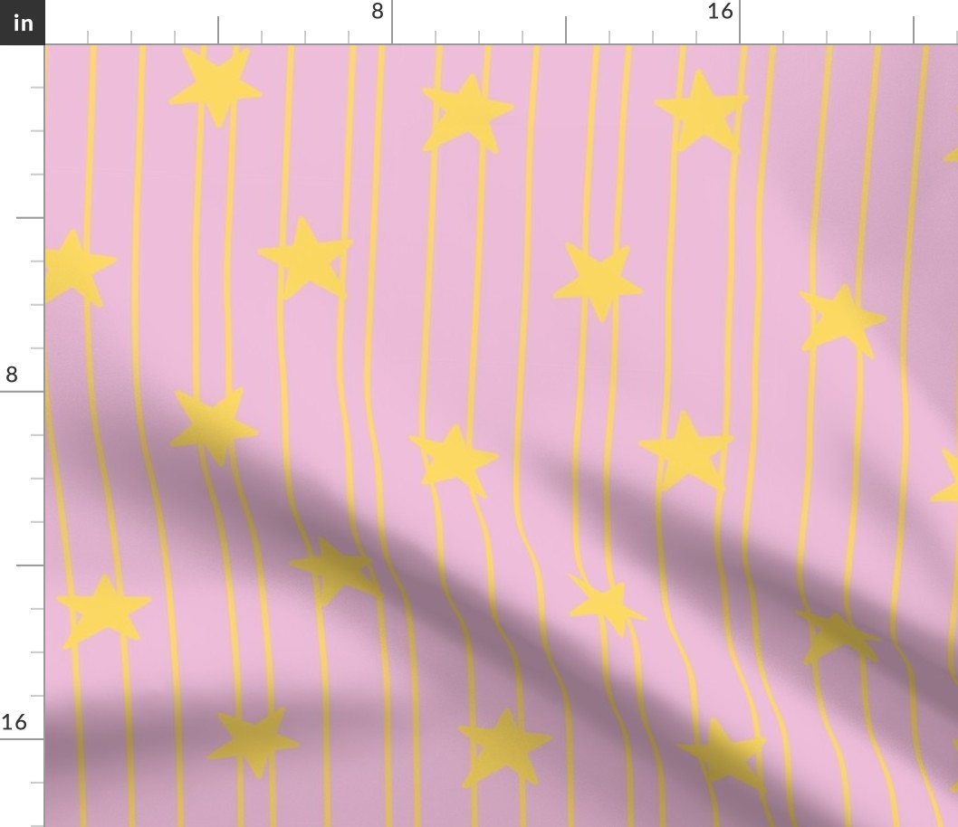 Gold stars and stripes - soft pink